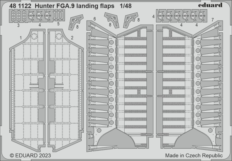 481122 Hunter FGA.9 закрилки   1/48