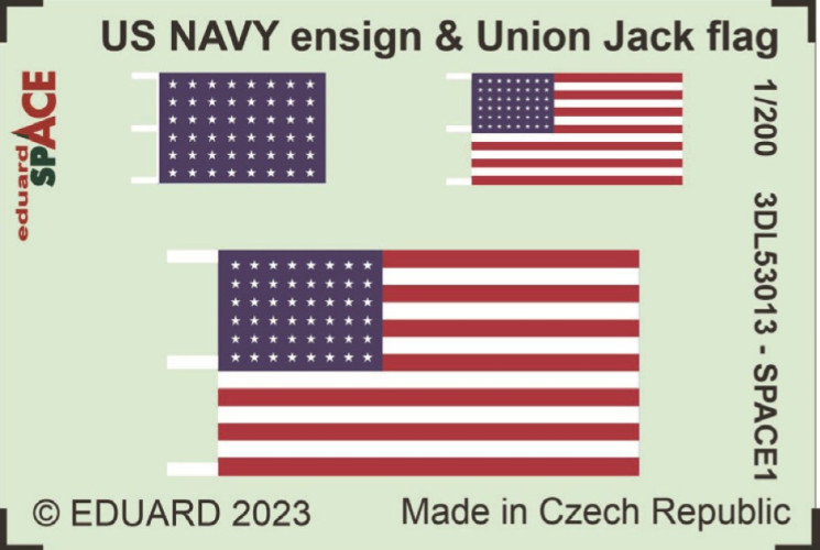 3DL53013 Прапори ВМС США, національний та стоянковий SPACE 1/200