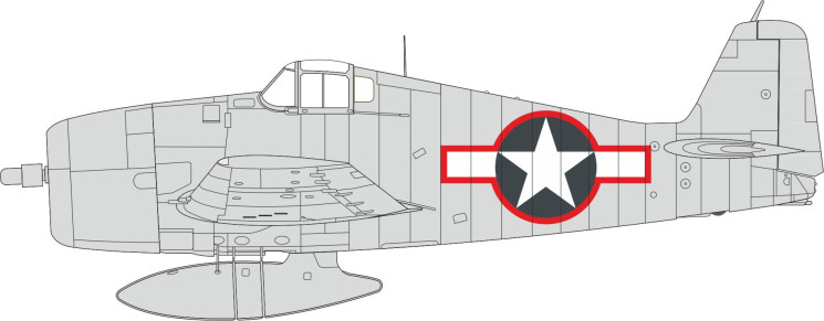 EX1003 Маски F6F-3 Національний знак США з червоним контуром 1/48
