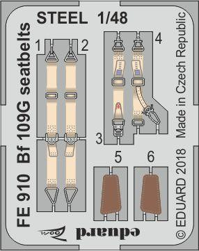 FE910 Bf 109G стальные ремни 1/48