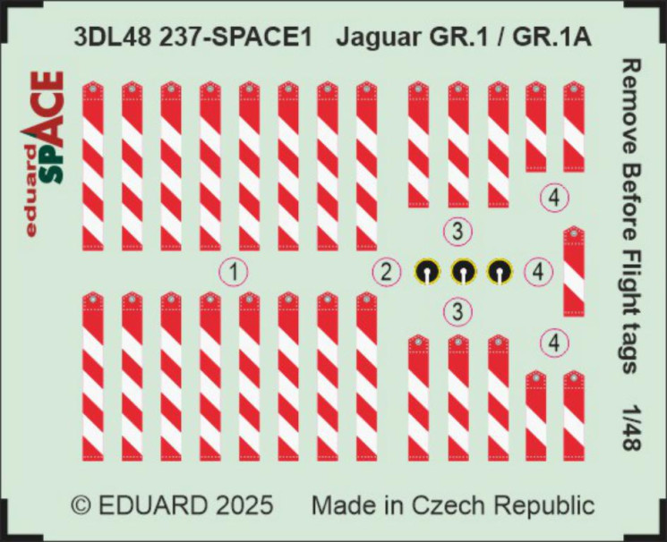 3DL48237 Бірки Remove Before Flight для Jaguar GR.1 / GR.1A SPACE 1/48