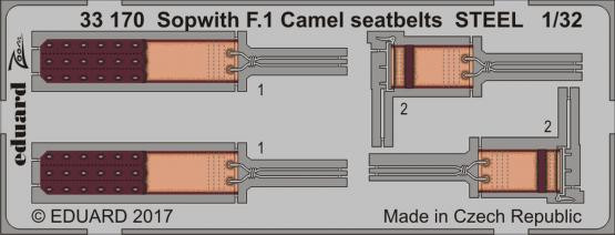 33170 Sopwith F.1 Camel стальные ремни 1/32