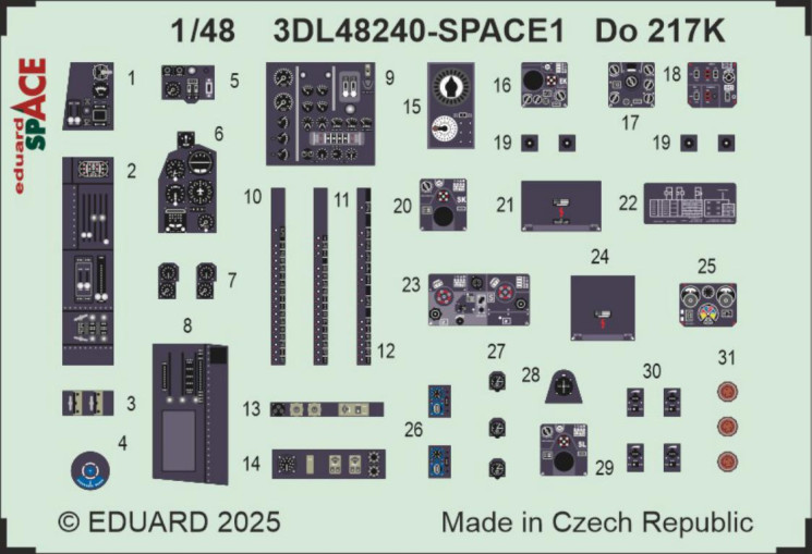3DL48240 Інтер'єр кабіни Do 217K SPACE 1/48
