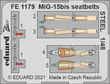 FE1179  Миг-15БИС привязные ремни 1/48
