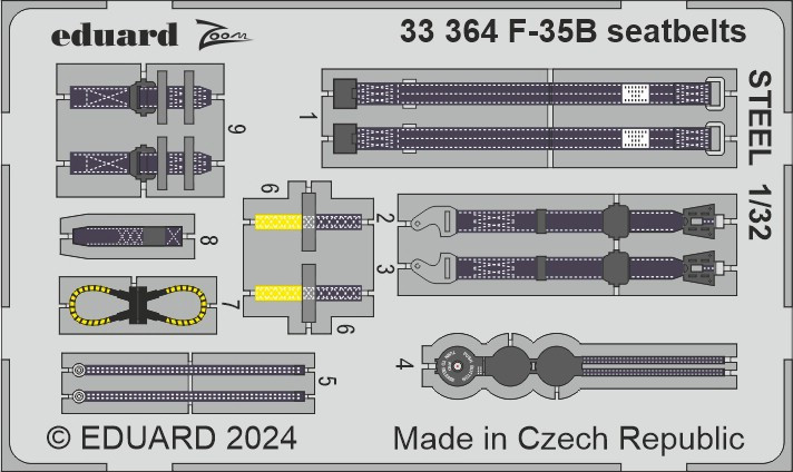 33364 F-35B привязні ремені  STEEL 1/32